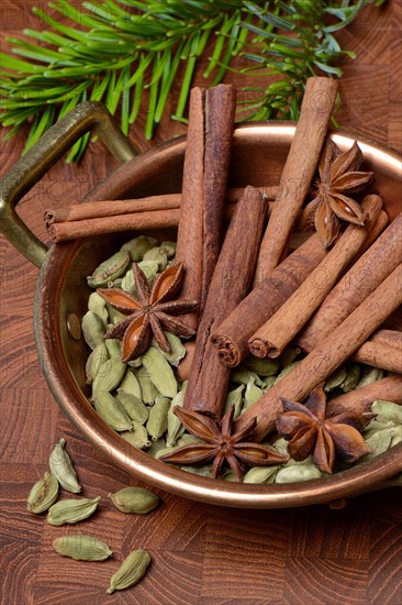 Christmas spices in bowl