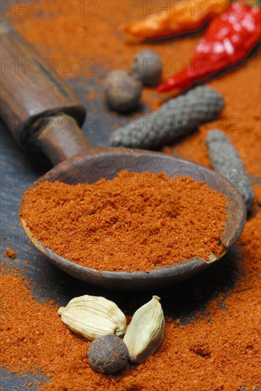 Powder in a wooden spoon