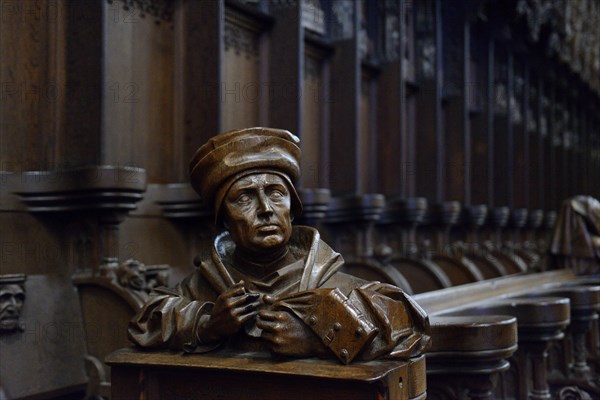 Church pews in the choir of Ulm Cathedral