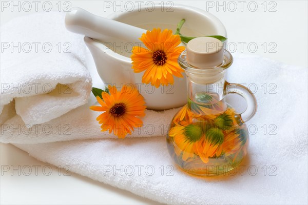 Calendula oil in bottle