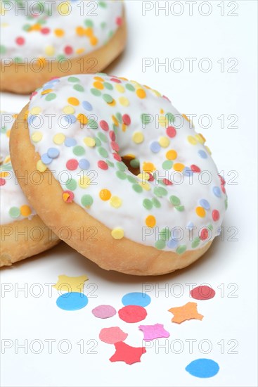 Donuts with sugar confetti