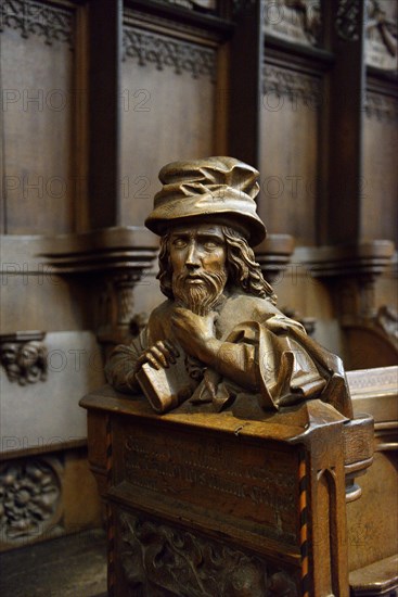 Church pews in the choir of Ulm Cathedral