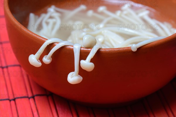 Boiled Golden needle mushroommushrooms in shell