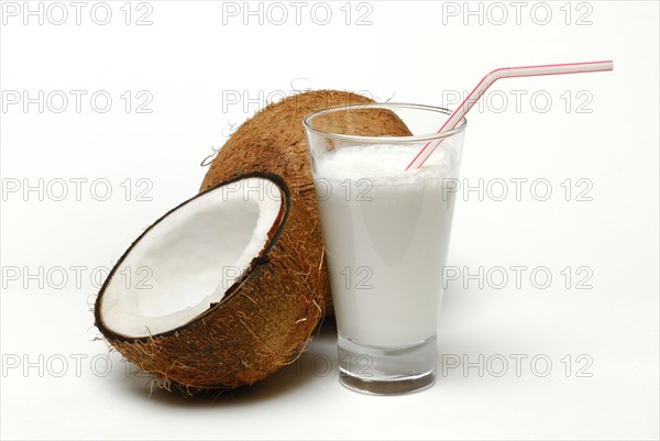 Glass of coconut milk