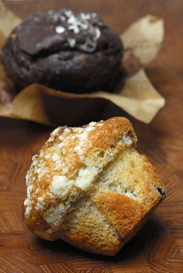 Blueberry and chocolate muffin