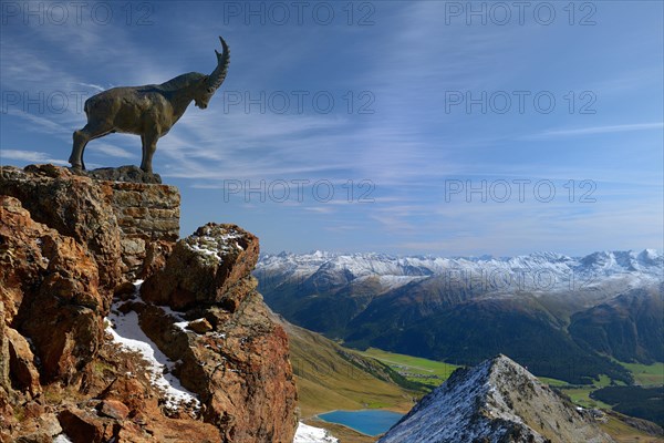 Capricorn sculpture on the Piz Nair