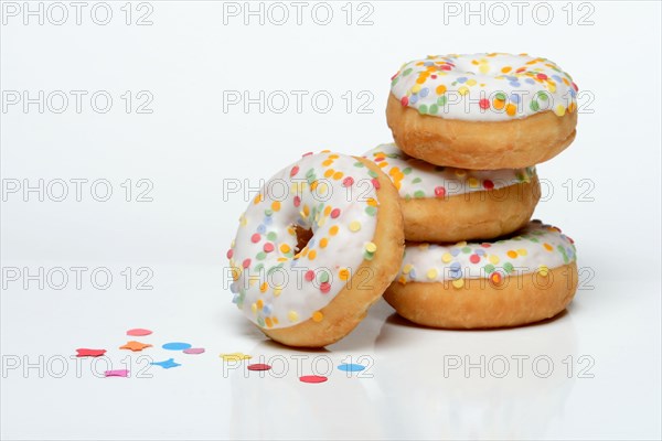 Donuts with sugar confetti