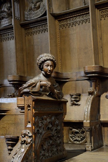 Church pews in the choir of Ulm Cathedral