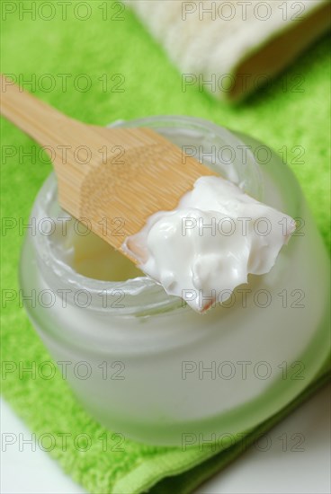 Face cream on spatula