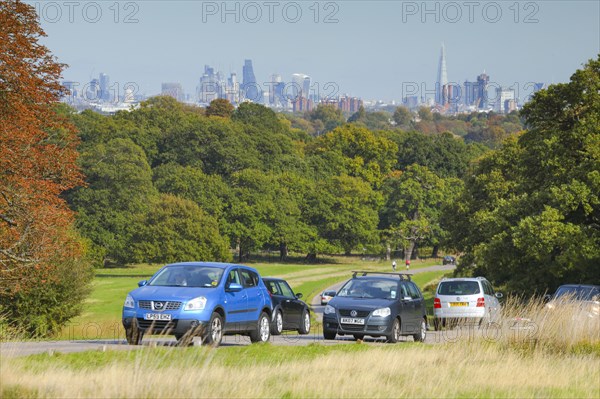 Heavy visitor traffic in Richmond Park