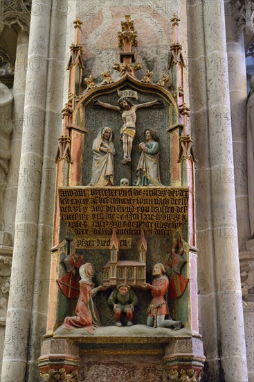 Foundation stone relief in Ulm Cathedral