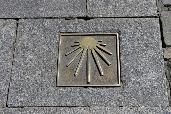 Bronze plaque with signs of the scallop