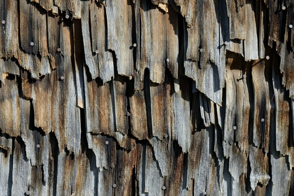 Weathered wood shingles