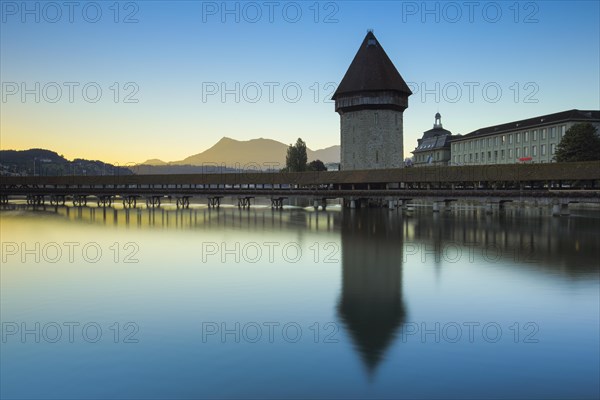 Chapel bridge with Rigi