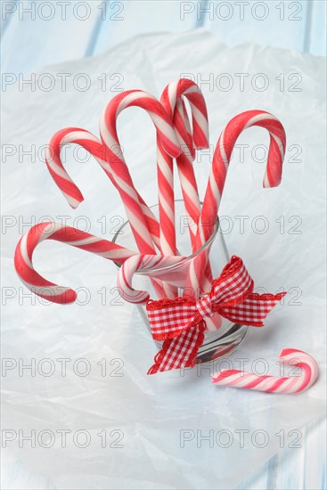 Candy canes in glass