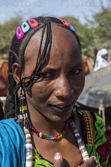 Colourful dressed woman