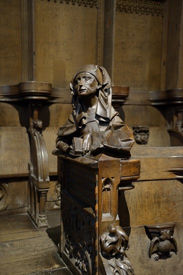 Church pews in the choir of Ulm Cathedral