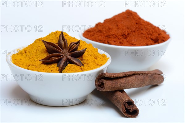 Spices in bowls