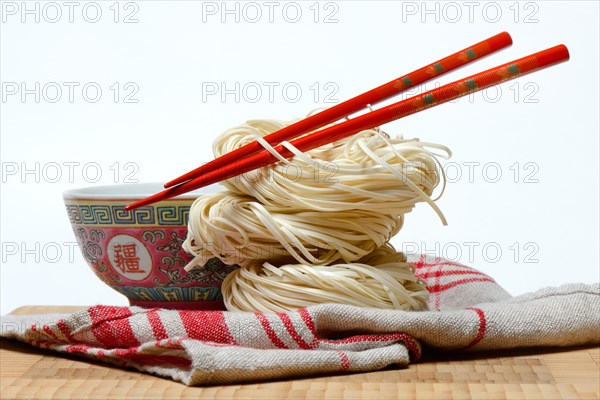 Chinese Yangchun noodles with chopsticks