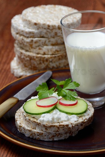 Spelt wafer topped with cream cheese