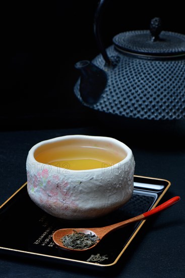 Green tea in bowl