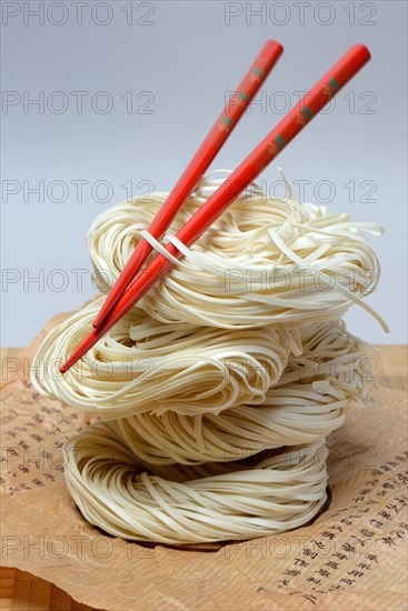 Chinese Yangchun noodles with chopsticks