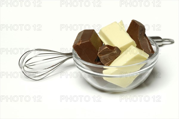 Block chocolate in pieces