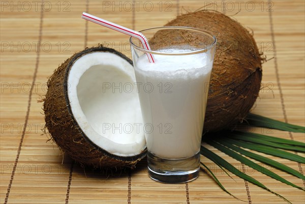 Glass of coconut milk