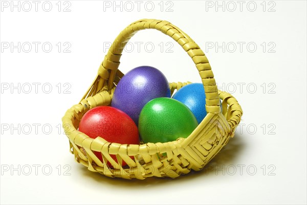 Easter eggs in basket