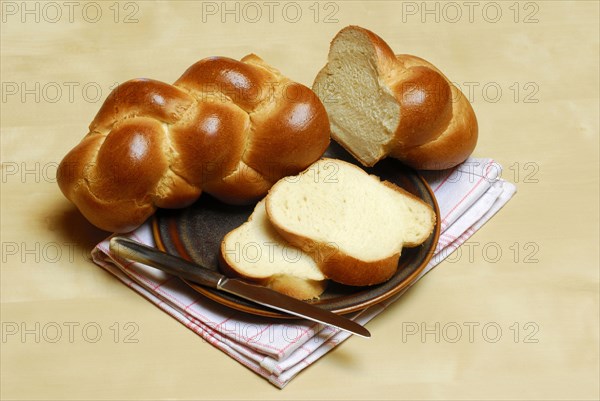 Butter plait on plate