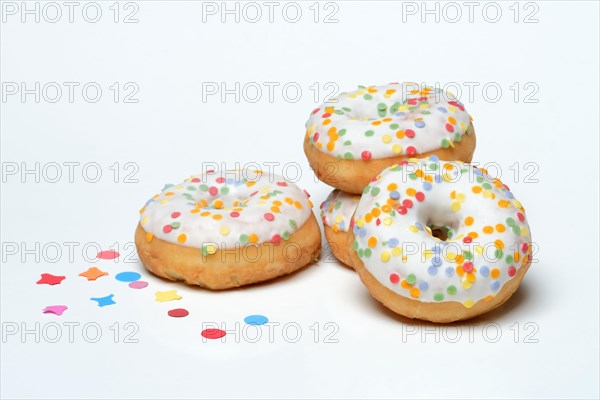 Donuts with sugar confetti