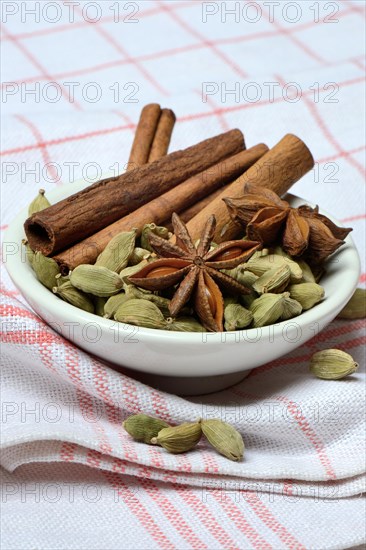 Christmas spices in bowl