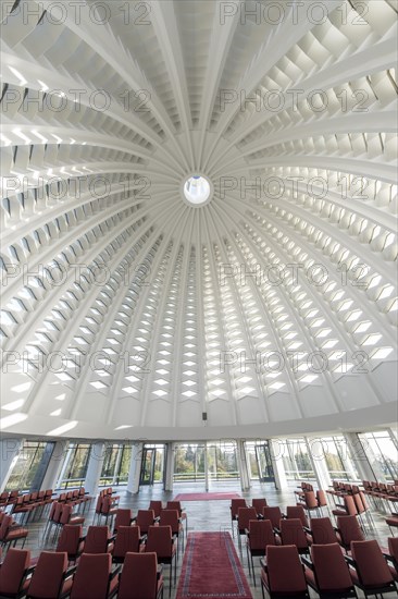 Interior view with dome of the Bahai Temple