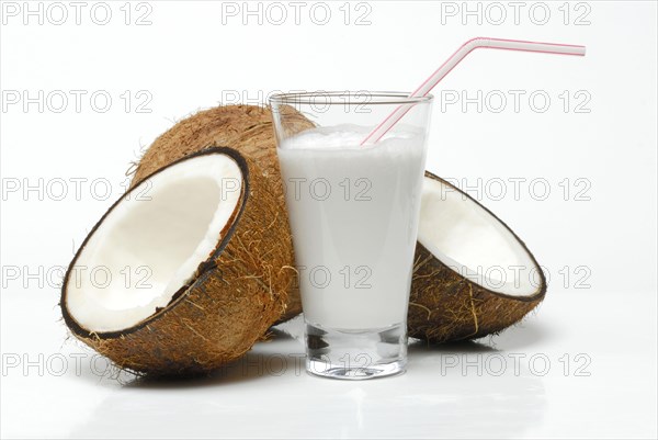 Glass of coconut milk