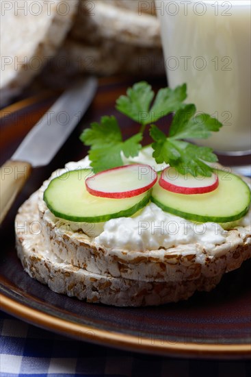 Spelt wafer topped with cream cheese