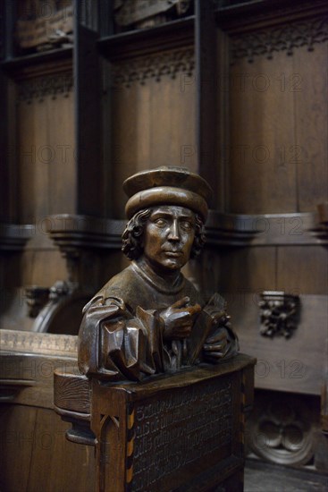 Church pews in the choir of Ulm Cathedral