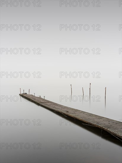 Metal footbridge at Nebel in Kleiner Schwielochsee