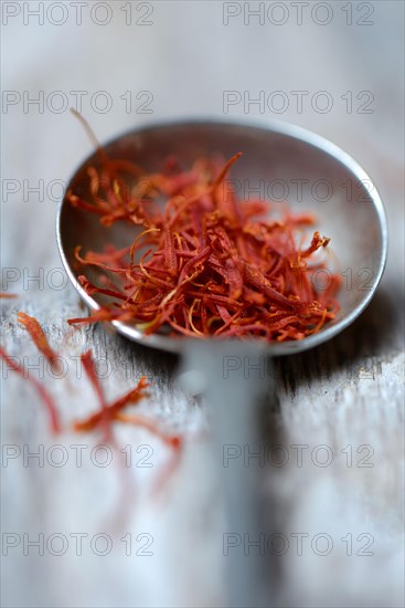 Saffron threads in spoon