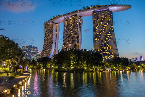 Marina Bay Sands Hotel at dusk