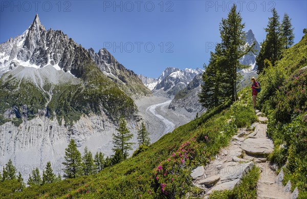 Mountaineer on hiking trail