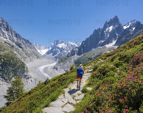 Climber on hiking trail