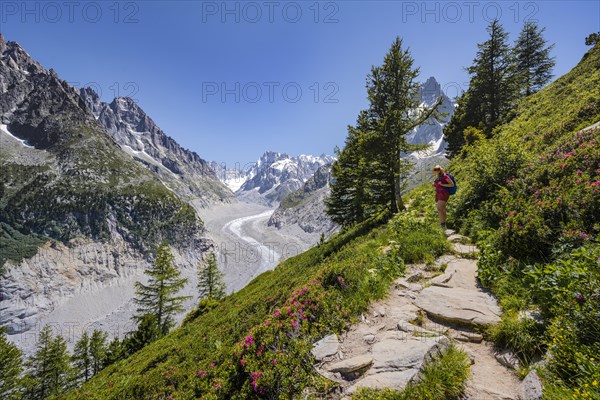 Climber on hiking trail