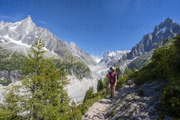 Climber on hiking trail