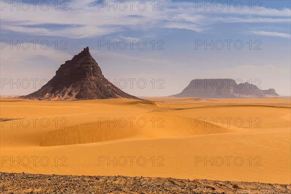 Desert scenery with striking rock