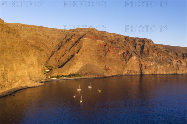 Playa de Argaga and Barranco de Argaga in the evening light