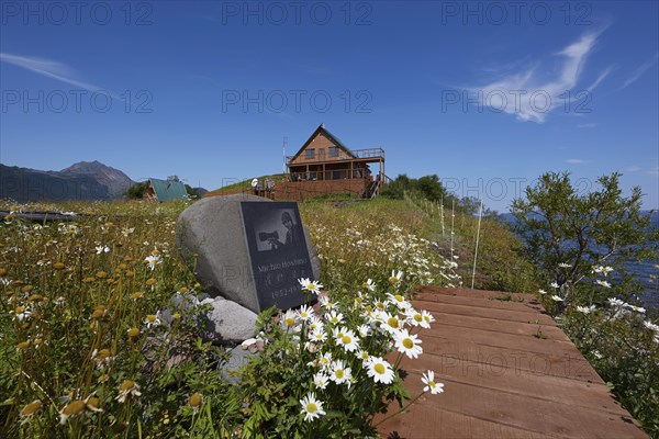 Memorial plaque for the Japanese photographer Michio Hoshino