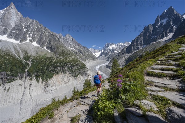 Mountaineer on hiking trail