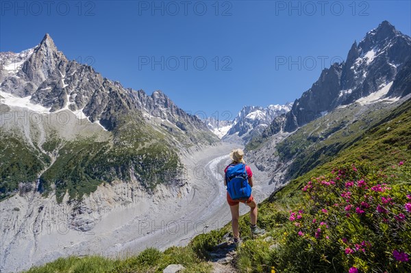 Climber on hiking trail