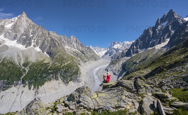 Climber on hiking trail