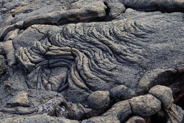 Knitted lava or pahoehoe lava